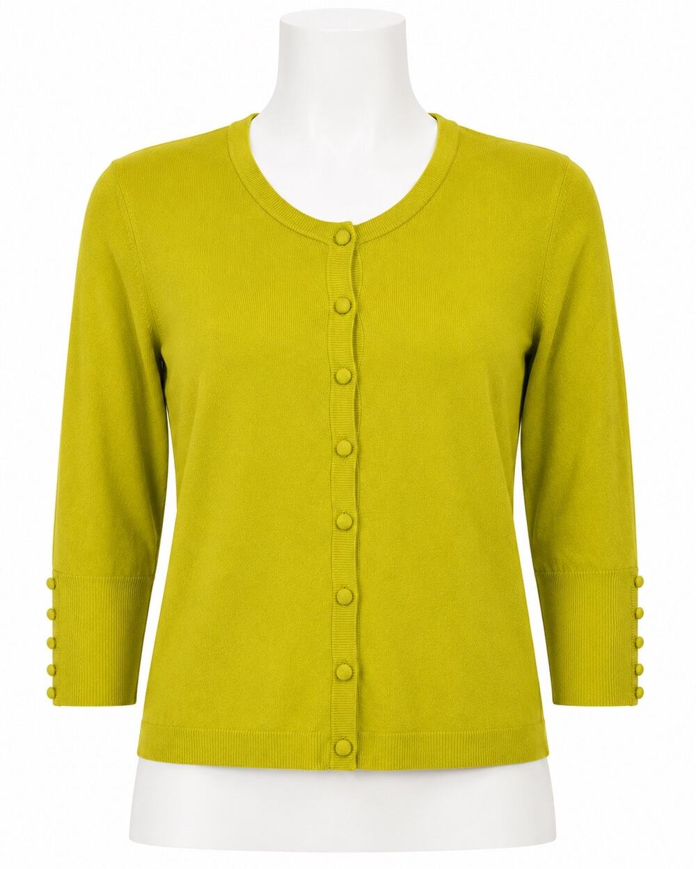 Grace The Perfect Fit Women's Cardigan Sweater Yellow Button Front Retro Style M